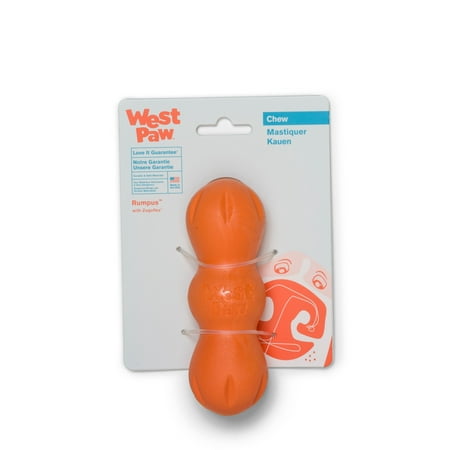 West Paw Zogoflex Rumpus Dog Toy - Small, Tangerine (Orange), Durable Chew Toy