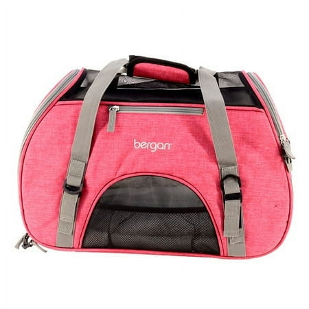 Bergan Comfort Carrier - Small, Berry/Charcoal - Airline Compliant Pet Travel Carrier (16x8x11)