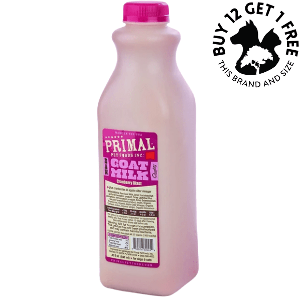 Primal Frozen Goat Milk Cranberry Blast for Dogs & Cats - 32oz (1 Quart)