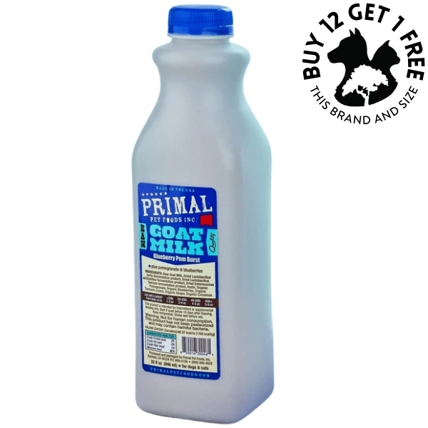 Primal Frozen Goat Milk - Blueberry Pom Burst - 32oz (1 Quart) - Dog & Cat Supplement