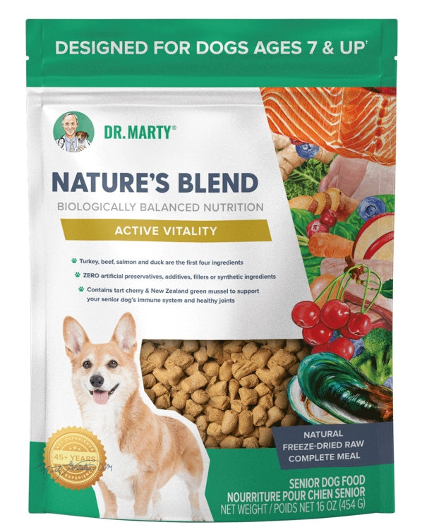 Dr. Marty Nature's Blend Active Vitality Senior Dog Food, Freeze-Dried Raw, 48 oz