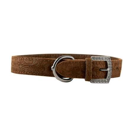Crystal Buckle Collar  Chocolate 3/4 x 18