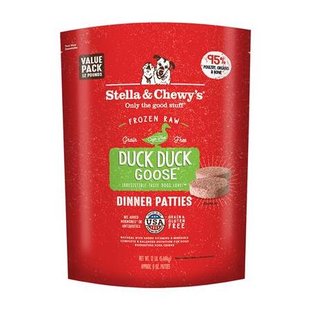 Stella & Chewy's Duck Duck Goose Frozen Raw Dog Food Patties 12 lb