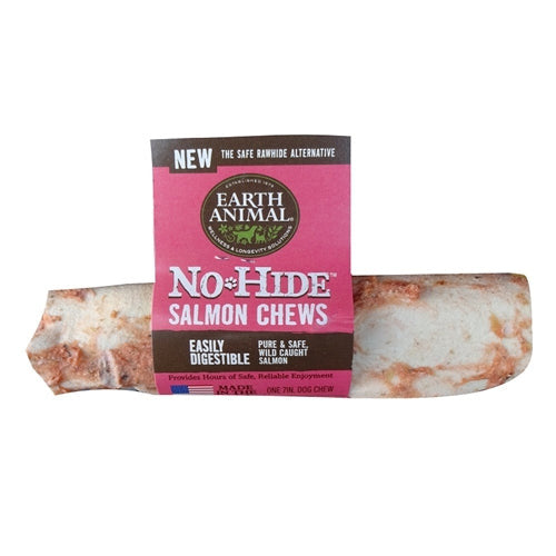 Earth Animal No-Hide Salmon Chew - Medium, 7 inch Dog Treat - Natural Rawhide Alternative
