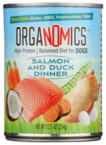 Evangers Organomics Salmon & Duck Dinner Wet Dog Food, 12.5 oz Can