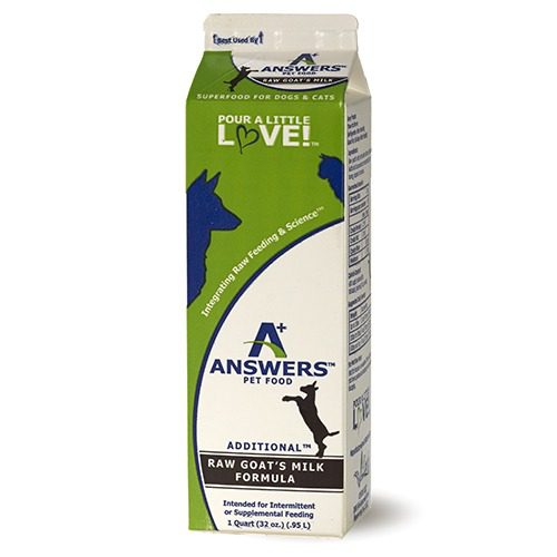 Answers Fermented Raw Goat's Milk for Dogs & Cats - 1 Pint, Frozen Goat Milk Pet Food Topper