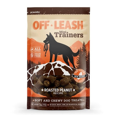 Presidio Off Leash Mini Trainers Dog Treats - Roasted Peanut - 5 oz - Grain Free
