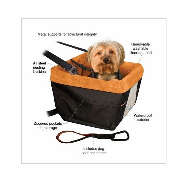 Kurgo Skybox Dog Booster Seat - Black/Orange