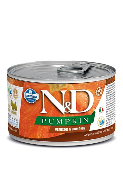 N&D Pumpkin Mini Wet Dog Food, Venison & Apple, 140g (4.9 oz) Adult Formula
