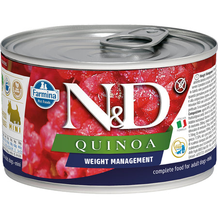 Farmina N&D Quinoa Weight Management Lamb Mini Adult Wet Dog Food, 4.9 oz (140g) Can
