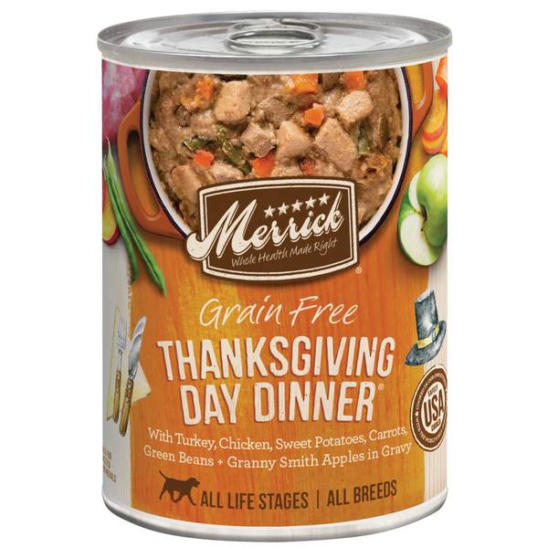 Merrick Grain Free All Life Stages Thanksgiving Dinner Dog Food, 12.7 oz, Holistic Entree