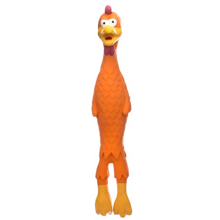 Rascals Latex Rooster Squeak Dog Toy 14.5\" Long"