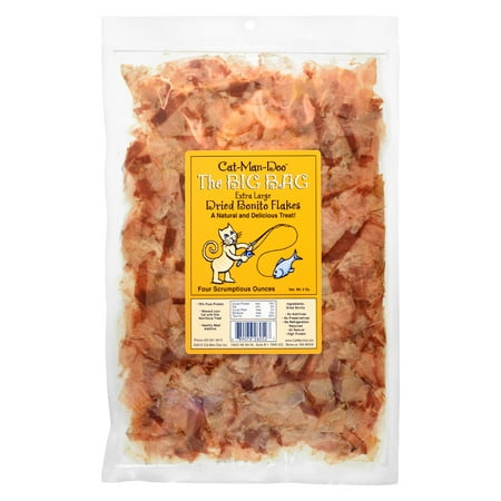 Cat-Man-Doo Extra Large Dried Bonito Flakes Cat & Dog Treats, 4 oz Bag, All Natural High Protein