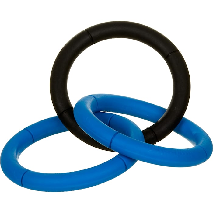 JW Pet Invincible Chains Dog Toy - Triple Link, Large, Durable Rubber Chew/Tug