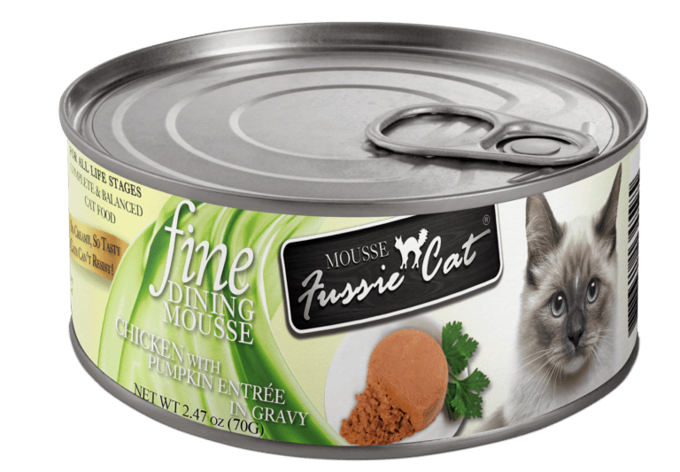 Fussie Cat Fine Dining Mousse Chicken & Pumpkin Entrée, 2.82oz Can