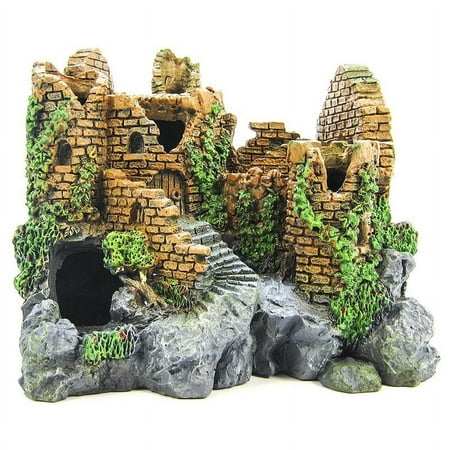 Blue Ribbon Exotic Environments Forgotten Ruins Crumbling Castle Aquarium Ornament