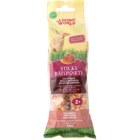 Living World Rabbit Sticks  Honey Flavor  112 g (4 oz)  2...