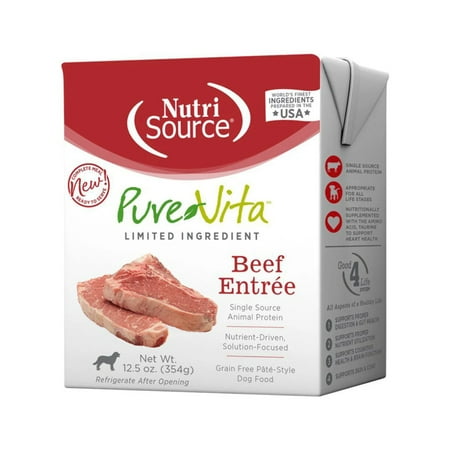 PureVita Beef Entree Grain-Free Wet Dog Food, 12.5 oz Tetra Pak - Single Serve