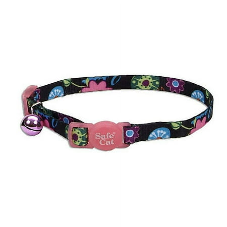 Coastal Safe Cat Fashion Adjustable Breakaway Collar - Wildflower - 3/8 inch x 8-12 inch