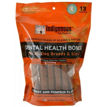Indigenous Dental Health Bones Dog Treats - Carrot & Pumpkin - 17 oz / 13 Count