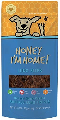 Honey I'm Home Buffalo Lung Bites Dog Treats - 3.1 oz, Natural, Honey Coated