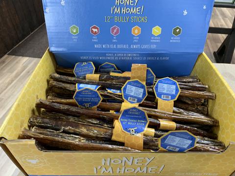Honey I'm Home 6" Bully Stick - Natural Buffalo Dog Treat, Single
