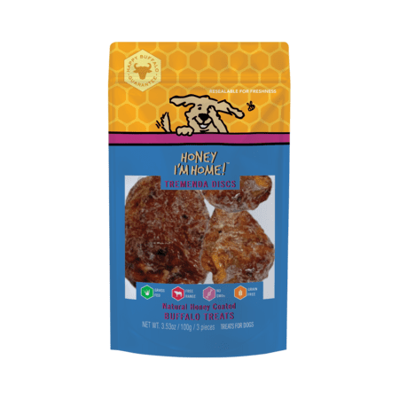 Honey I'm Home Honey Coated Buffalo Tremenda Discs Dog Treats - 3 Count