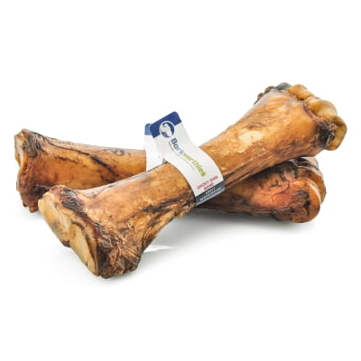 Barkworthies Smoky Shin Bone Dog Chew - Natural Smoked Beef Bone Treat with Marrow
