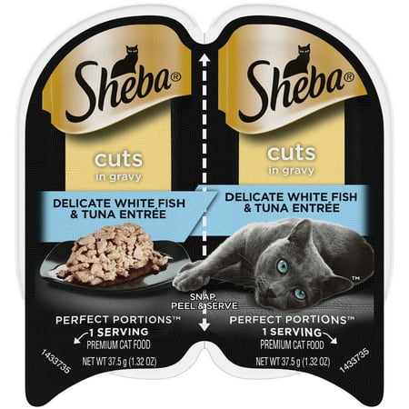 SHEBA Wet Cat Food Cuts in Gravy Delicate White Fish & Tuna Entree