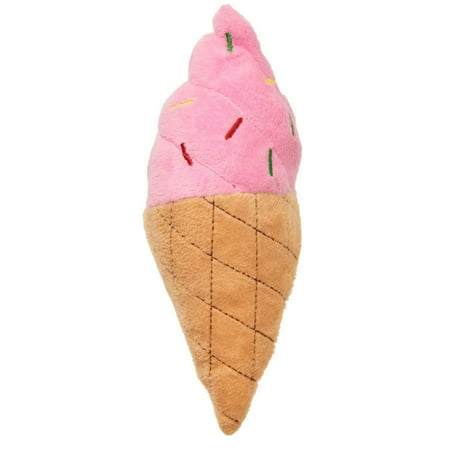 Fashion Pet Cosmo Ice Cream Cone Plush Dog Toy - 7 inch Assorted Colors