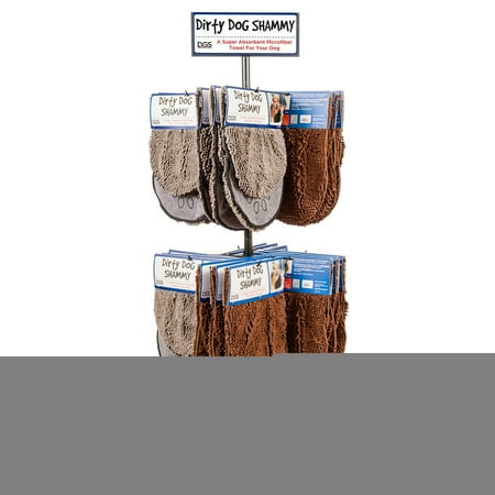 Dog Gone Smart Dirty Dog Shammy Towel Display - Brown & Grey - 24 Piece