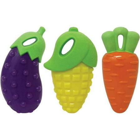 Multipet Harvesters Rubber Dog Toy 5in - Assorted Vegetables, Squeaky Chew Toy