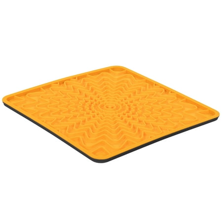 Messy Mutts Framed Silicone Interactive Lick Mat - Orange, 10x10" - Dog & Cat Slow Feeder & Anxiety Reducer