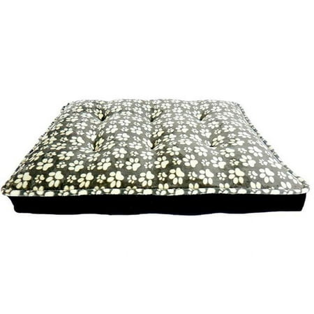 Arlee Ortholux Bella Orthopedic Dog Mattress, Linear Paws Charcoal Black, 40 x 30 x 7 Inch