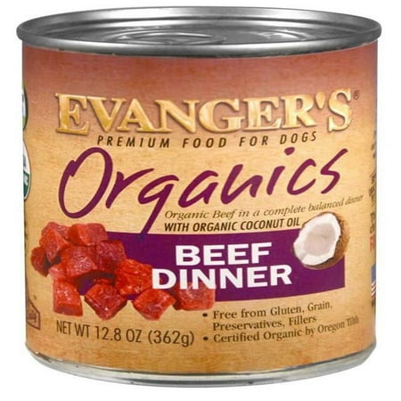 Evanger's Organic Beef Dinner Canned Dog Food - 12.8 oz Can (Single or Pack of 12)