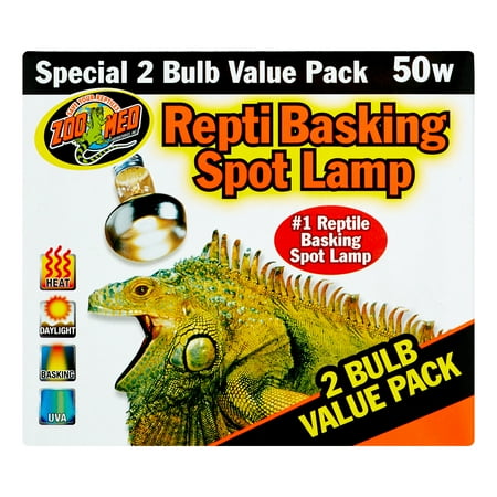 Zoo Med Repti Basking Spot Lamp - 50 Watt - 2 Pack - Reptile Heat Bulb