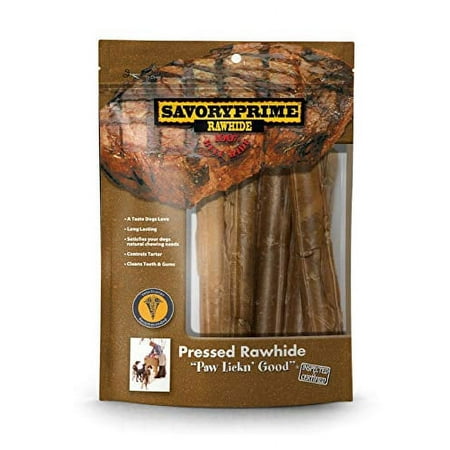 Savory Prime 5" Pressed Rawhide Rolls for Dogs, Natural, 5-Pack | Long-Lasting Dog Chews