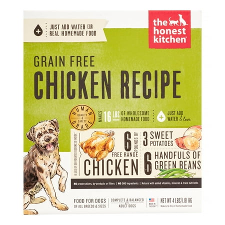 The Honest Kitchen Dehydrated Grain Free Dog Food - Chicken Recipe - 4 lb Box (Makes 16 lbs)