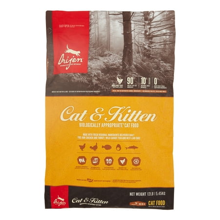 Orijen Grain Free Original Cat & Kitten Dry Food, 12 lb Bag