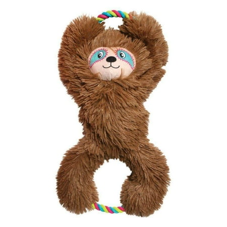 KONG Tuggz Sloth XL Dog Toy - Plush, Rope Tug and Toss