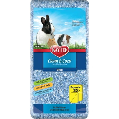 Kaytee Clean & Cozy Blue Small Pet Bedding - 500 cu in / 24.6L - Super Absorbent & Odor Control