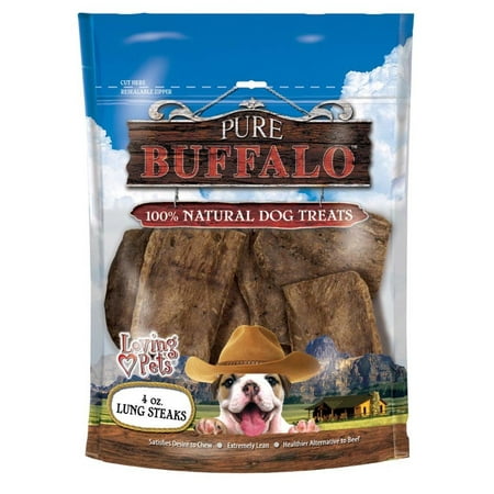 Loving Pets Pure Buffalo Lung Steaks Dog Treats, 4 oz