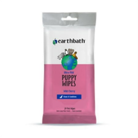 Earthbath Ultra Mild Puppy Wipes - Wild Cherry Scent - 30 Count