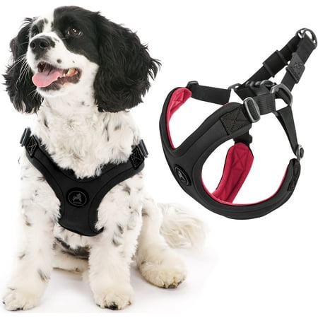 Gooby Sporty Escape Free Harness - Black, Medium - No-Pull Dog Harness
