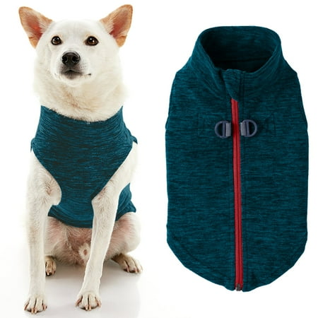 Gooby Zip Up Fleece Vest Dog Jacket Turquoise Wash XL