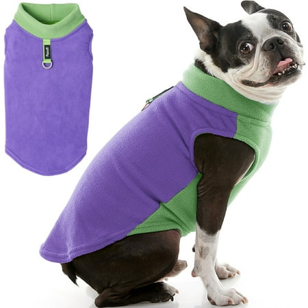 Gooby Half Stretch Fleece Vest Sweater Purple X-Large Dog Coat