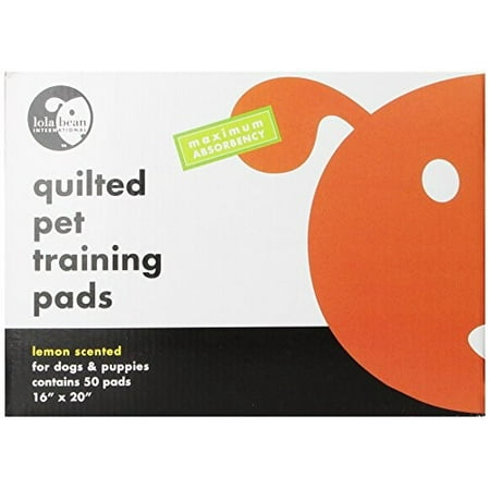 Lola Bean Quilted Pet Training Pads 50 Pads 16 x20   Lemon