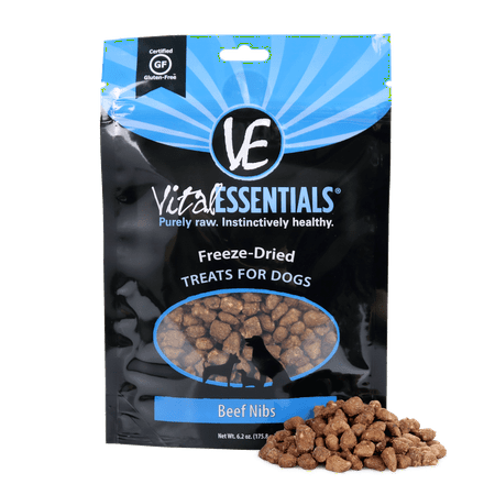 Vital Essentials Freeze Dried Dog Treats Beef Nibs 6.2 oz