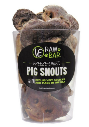 Vital Essentials Raw Bar Freeze-Dried Pig Snout Dog Treat - Single Ingredient, All Natural