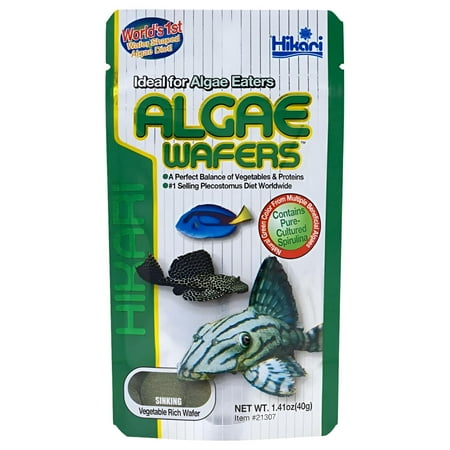 Hikari Algae Wafers Fish Food - Sinking Wafers for Algae Eaters, 1.41 oz (40g)